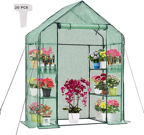 Purlyu Puerta enrollable con cremallera para invernadero, 28 x 56 x 76 pulgadas, cubierta de invernadero de polietileno para plantas de jardinería