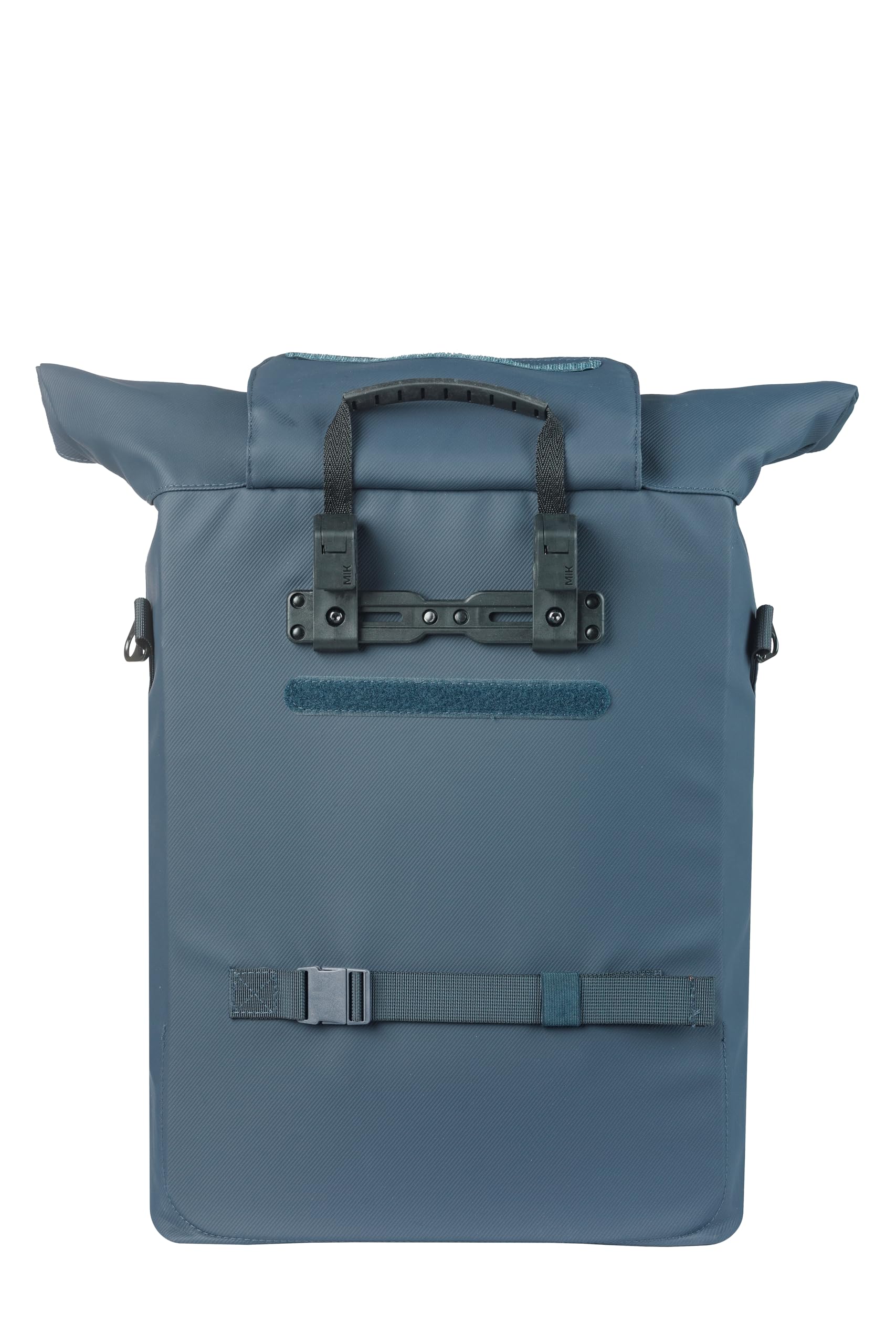 Basil Brooklyn Pojedyncza torba rowerowa, na bagażnik, wodoszczelna, 17 l, z kieszenią na laptopa, odblaskowa, wykonana z materiału z recyklingu, haczyki MIK, 32 x 14 x 40 cm, niebieska