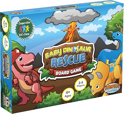 Juego de mesa de rescate de dinosaurios para bebés, juego cooperativo de dinosaurios para niños de 4 años en adelante, ayuda a los dinosaurios a