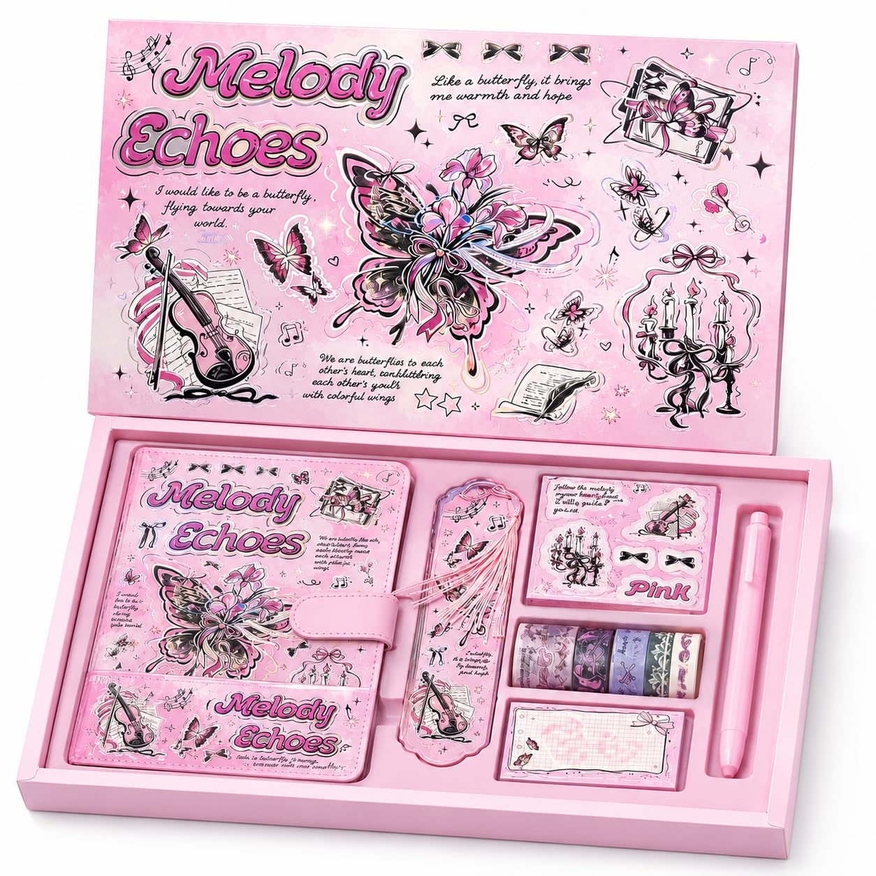Butterfly Scrapbook Kit for Girls - Kawaii Stationery Gift -10