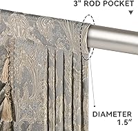 Vista 54 de Loom and Mill Luxury Waterfall Valances for Windows, Elegant Jacquard Thick Swag Curtains Valance with Tassels for Living Room, Bedroom Party Light