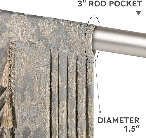 Miniatura 4 de Loom and Mill Cenefas de cascada de lujo para ventanas, cenefa de cortina de cascada gruesa jacquard con borlas para sala de estar, dormitorio,