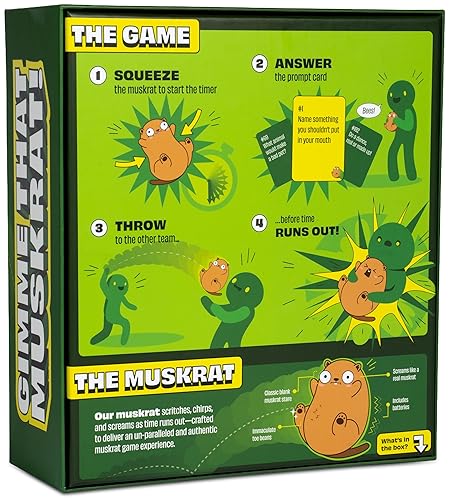 Miniatura 2 de DSS Games Dame esa rata almizclera un juego de fiesta de lanzamiento de roedores Papa caliente, actividad familiar interior o exterior, noche de