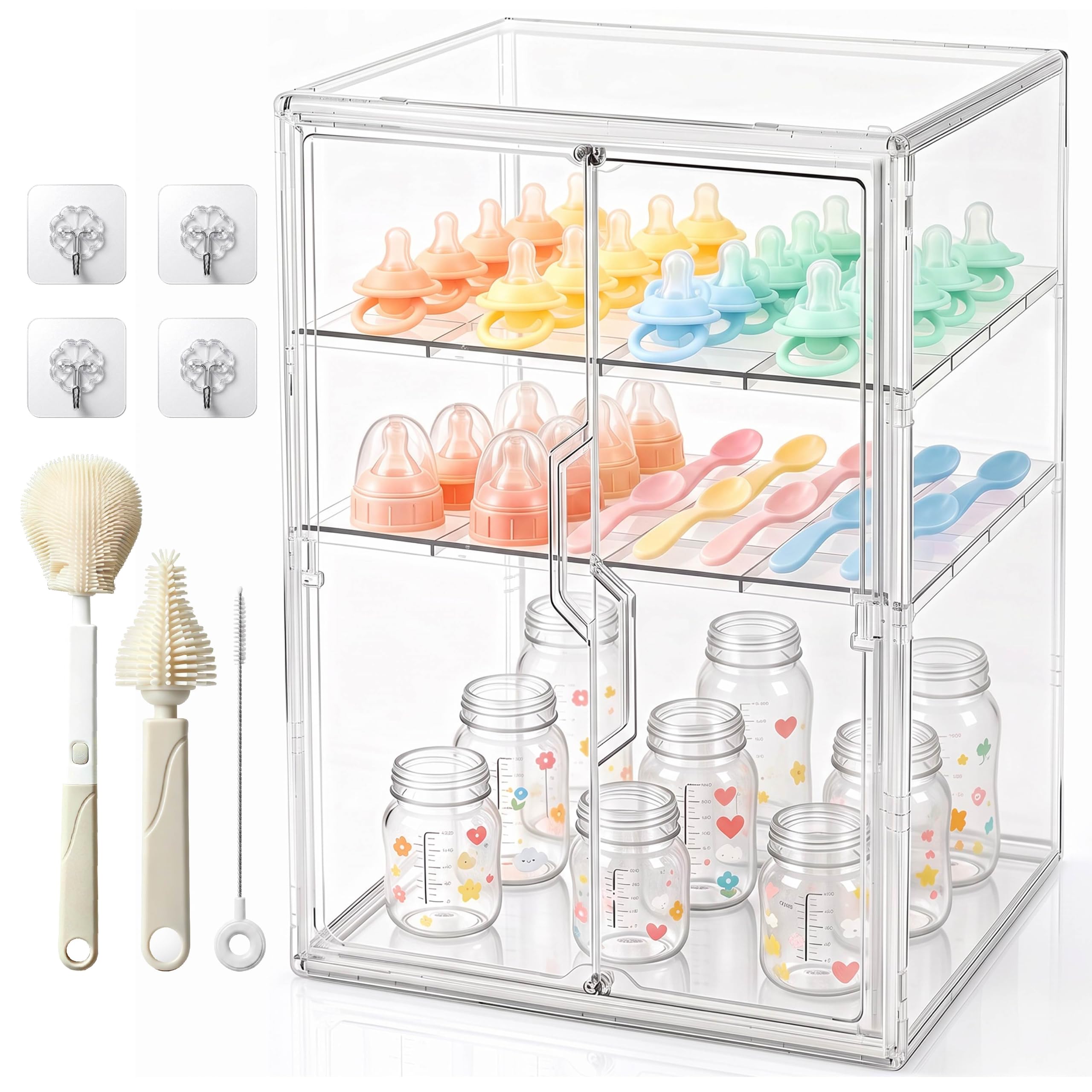 Photo 1 of Hapylf Baby Bottle Organizer - X-Large, Clear Acrylic