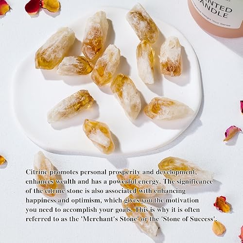 Miniatura 6 de Apengshi Puntos de cristal de citrino natural de 0.97 libras (15.52 oz) Piedra de cristal áspera irregular piedras preciosas de cristal crudo a