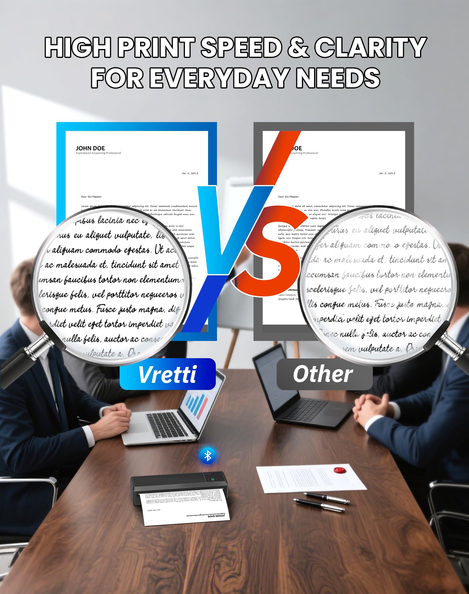 vretti Stampante Termica Portatile A4 Bluetooth Android/iOS