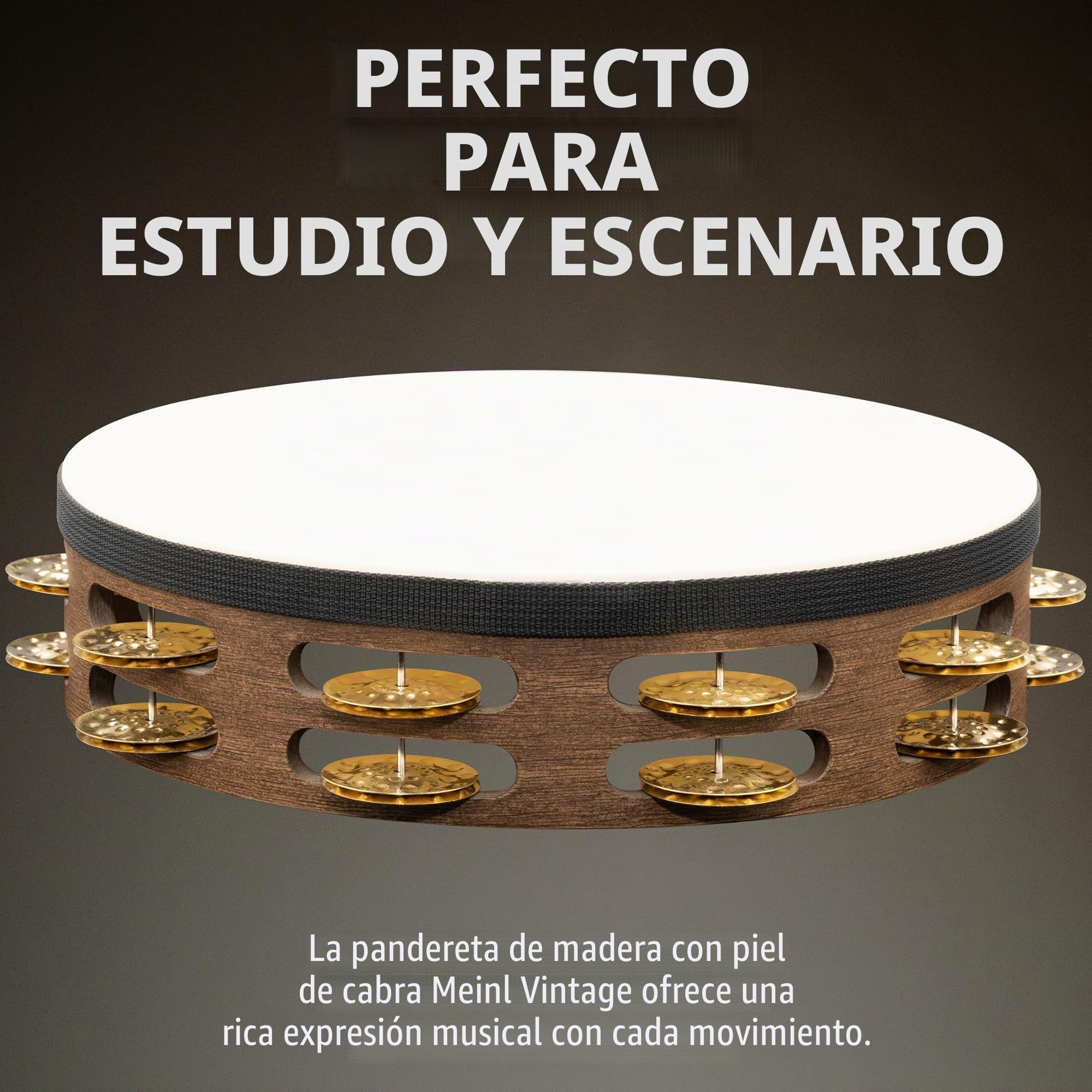 Meinl TAH2V-WB - Pandereta con parche, Latón martillado