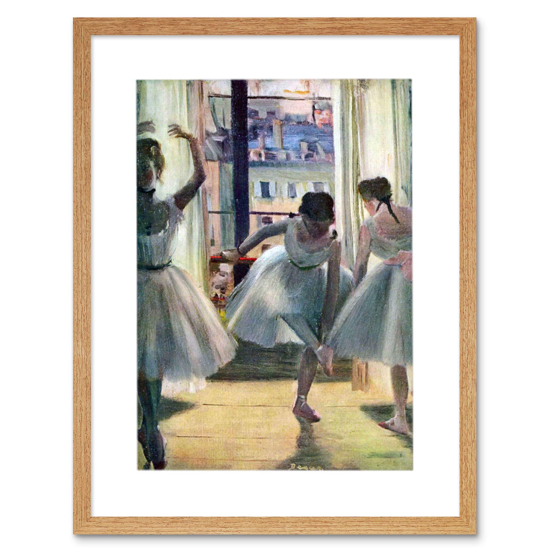 Wee Blue Coo Degas Three Dancers Practice Room Painting Picture Framed Wall Art Print