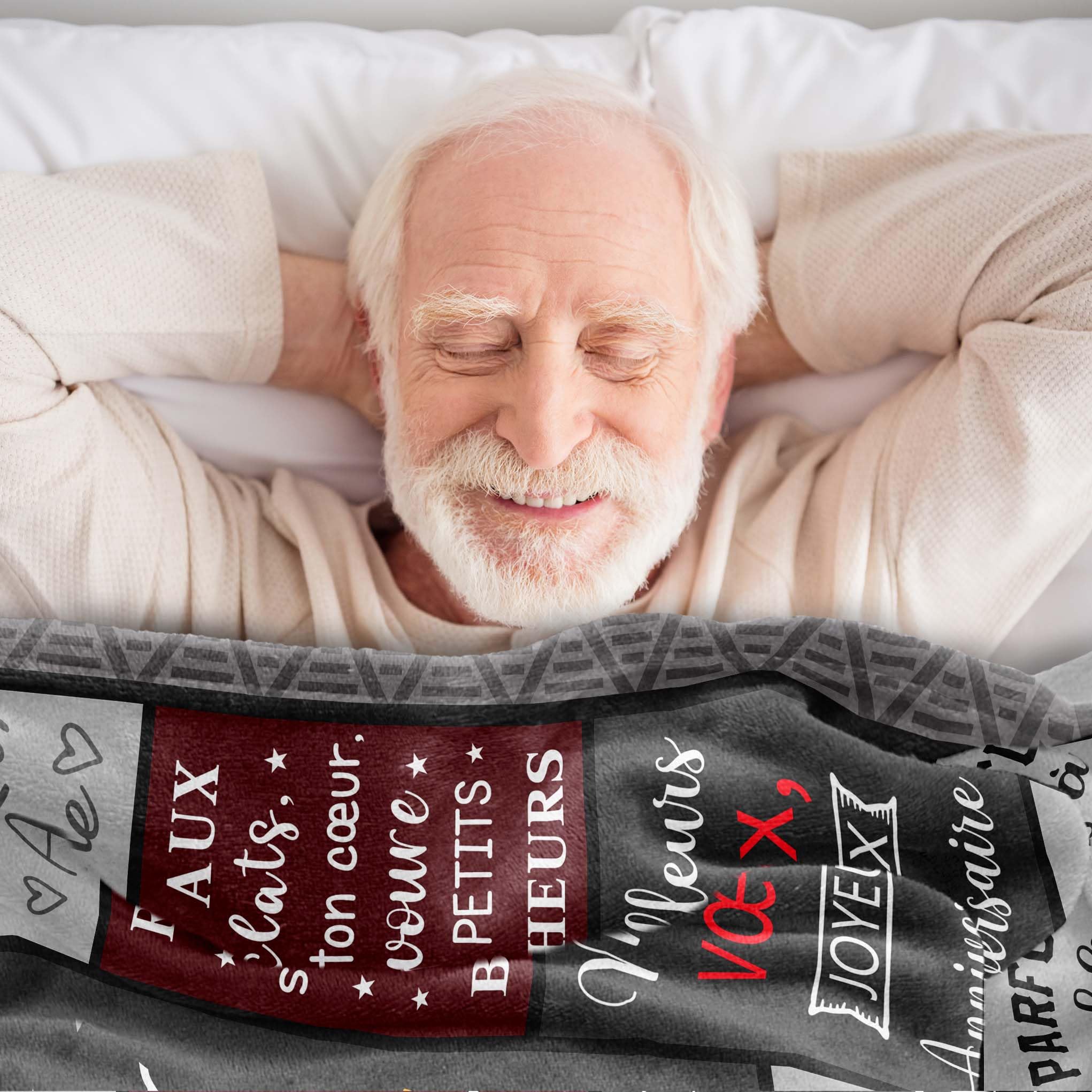 Cadeau Anniversaire Homme, Cadeau Homme Original Utile, Idee Cadeau Homme Papa Grand Pere Beau Pere Frere Ado Garçon Anniversaire, Happy Birthday Gifts, Cadeau Homme Couverture 150X130CM