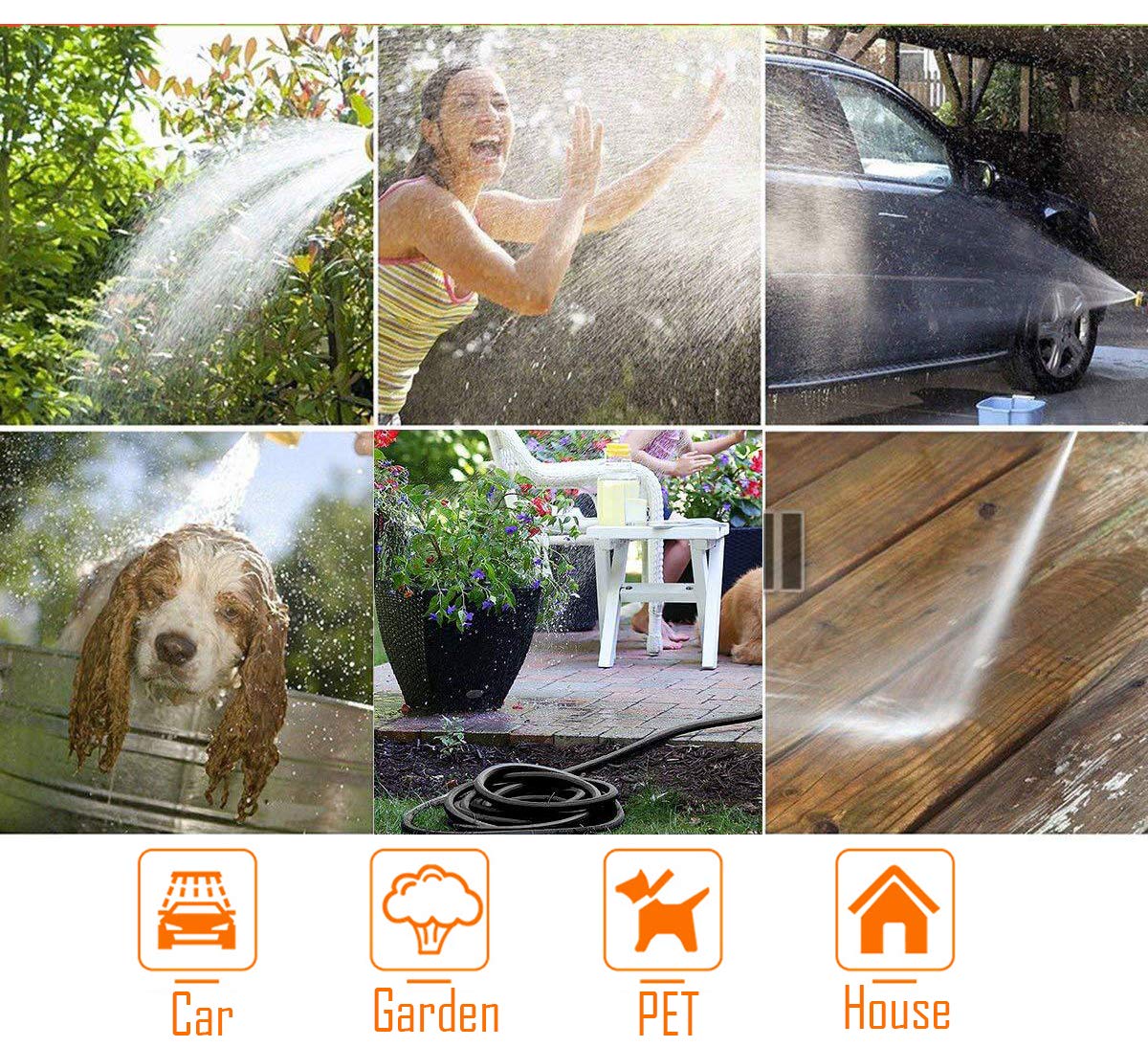 LUFENG Gartenschlauch 【 Upgrade】 23M/75FT Flexibler Schlauch Garten mit Doppellatexker Wasserschlauch aus massivem Messing 9 Funktions Gartenbrause Flexischlauch für Gartenarbeit,Autowaschen