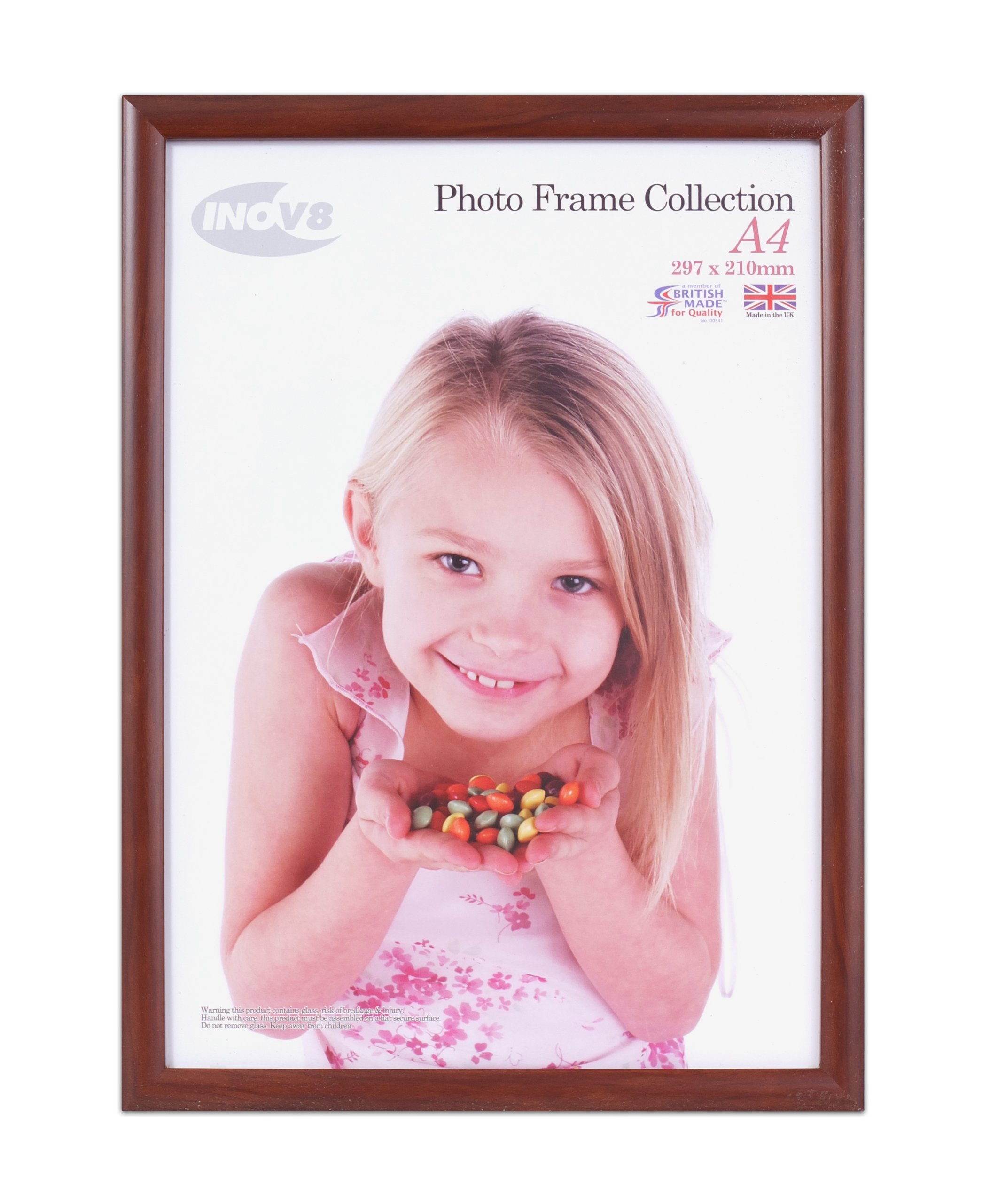 Inov8 A4 British Made Traditional Picture/Photo Frame, Value Dark Oak, PFVS-VDOK-A4
