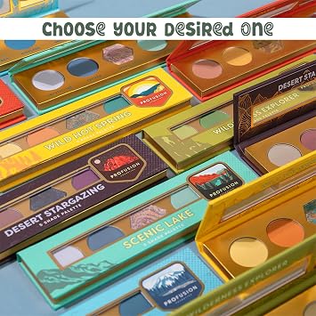 Profusion Cosmetics Blooming Beauty 5 Colors Eyeshadow Palette with Built-In Mirror, Highly Pigmented Multi-Finish Shades, Long-Lasting, Blendable Natural Eye Makeup, Canyon Oasis
