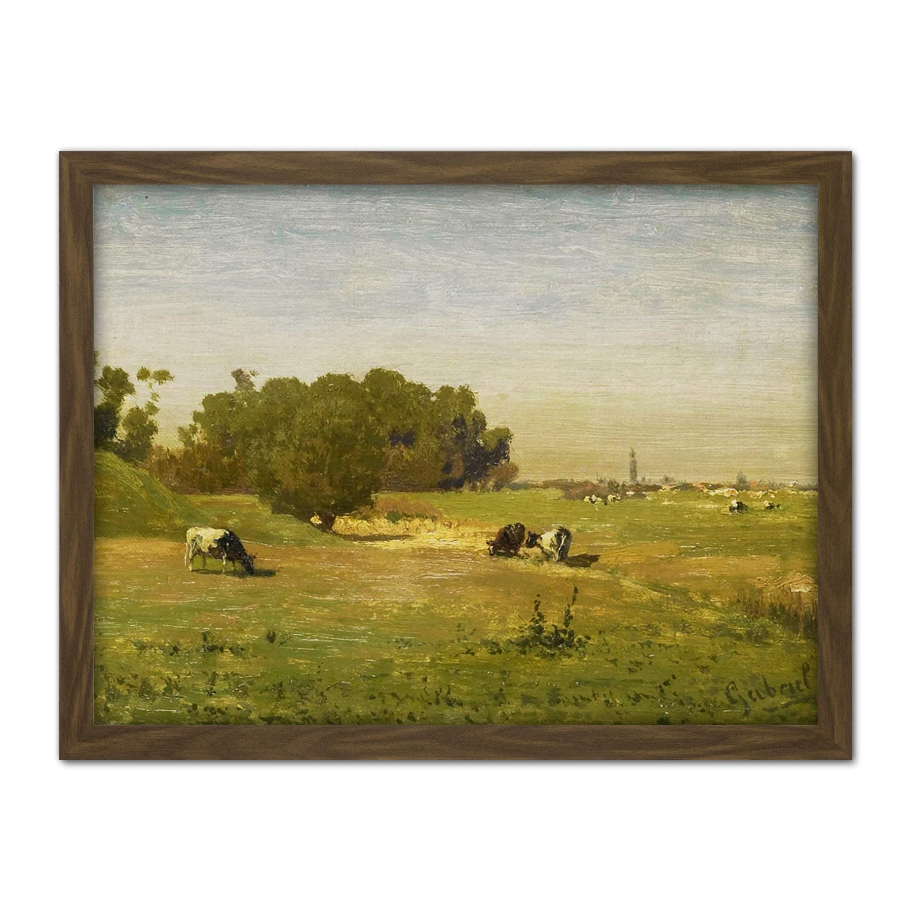 Artery8 Paul Gabriel Landscape Near Abcoude Painting Artwork Framed Wall Art Print 18X24 Inch