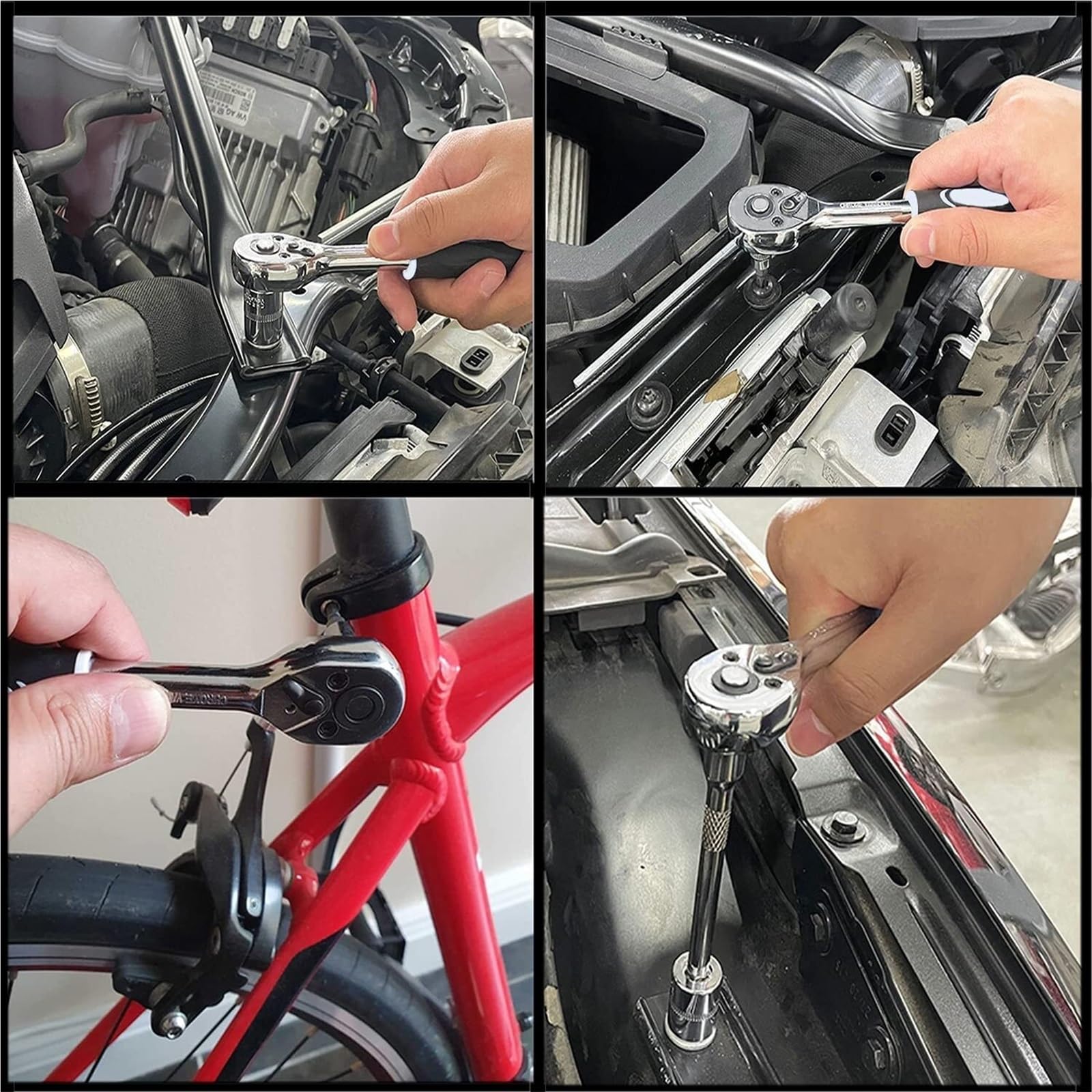 Zestaw Narzędzi Walizka na Narzędzia 46PCS 1/4 cala Zestaw nasadek metrycznych kluczy grzechotkowych Zestawy narzędzi mechanicznych Naprawa samochodów domowych Wszechstronny