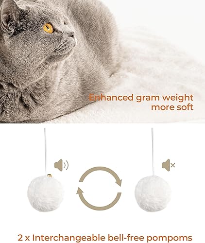 Miniatura 5 de Condominio moderno de 35.4 pulgadas con 3 niveles, postes rascadores para gatos de interior, plato grande, dos postes rascadores de sisal completo,