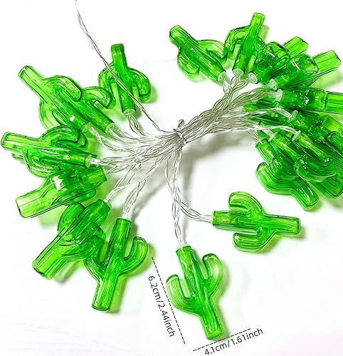 Miniatura 3 de Sezrgiu Guirnalda de luces de cactus, 10 pies9.8 ft, 20 luces LED enchufables, luces de hadas blancas cálidas para Navidad, boda, fiesta, decoración