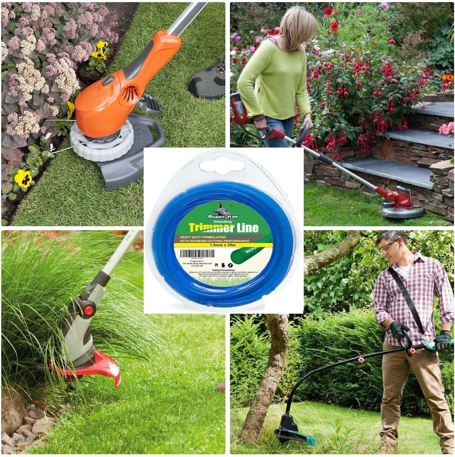 Shark-Tuff® 20M Universal Strimmer Wire Heavy Duty | 1.2mm 1.6mm 2mm Strimmer Cord | Grass Trimmer Strimmer Line | Fits All String Trimmer Models — view 5
