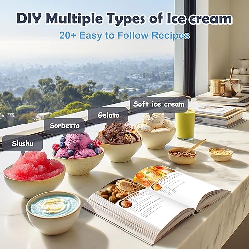 Miniatura 4 de Máquina eléctrica de helado de 1.1 cuartos de galón para helados, batidos y sorbetes, perfecta para 2-3 porciones, fácil de usar y limpiar, color