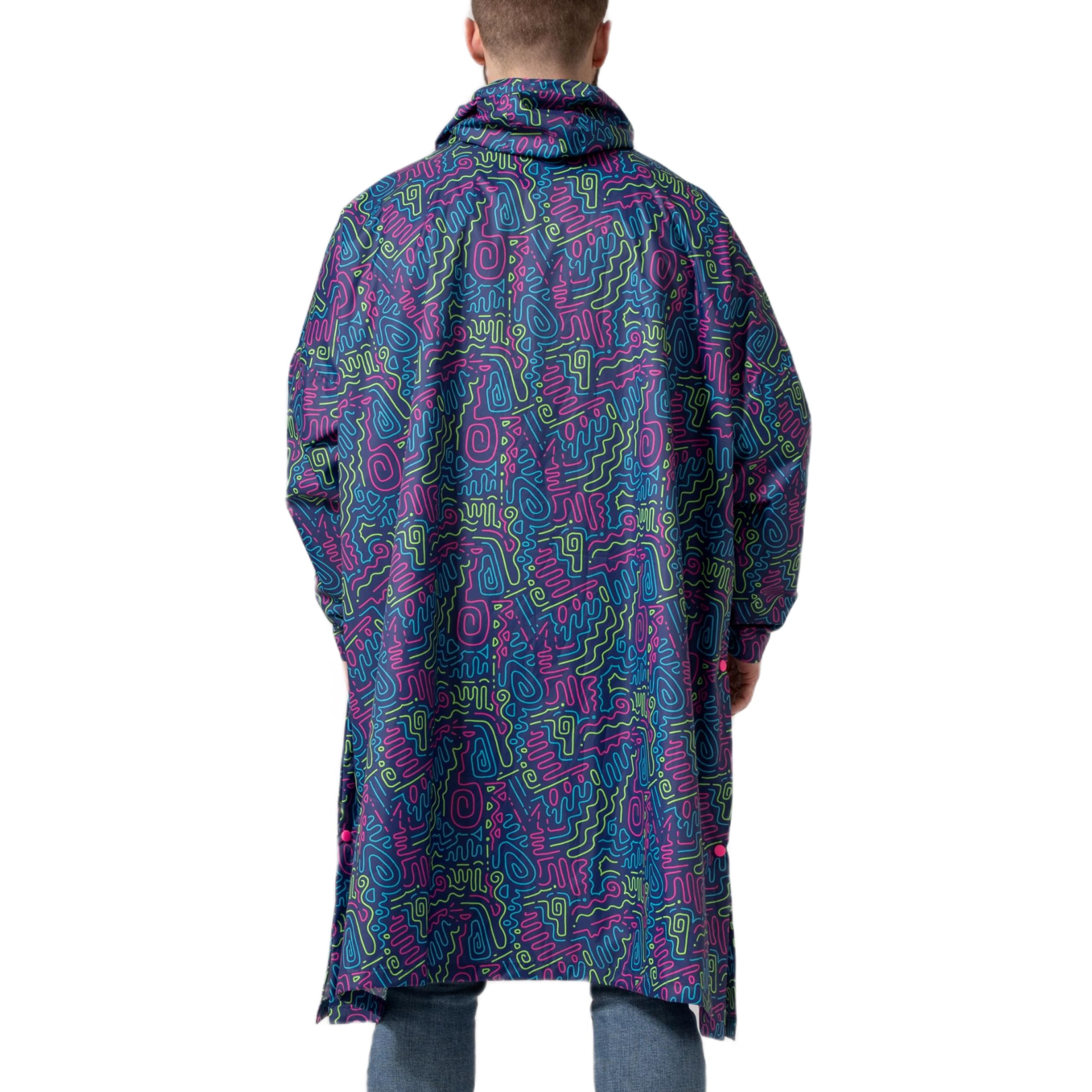 Mac in a Sac Ponczo festiwalowe - pakowalna wodoodporna peleryna - unisex - wysoce oddychające (8000 g/m2) - regulowane boki zatrzaskowe