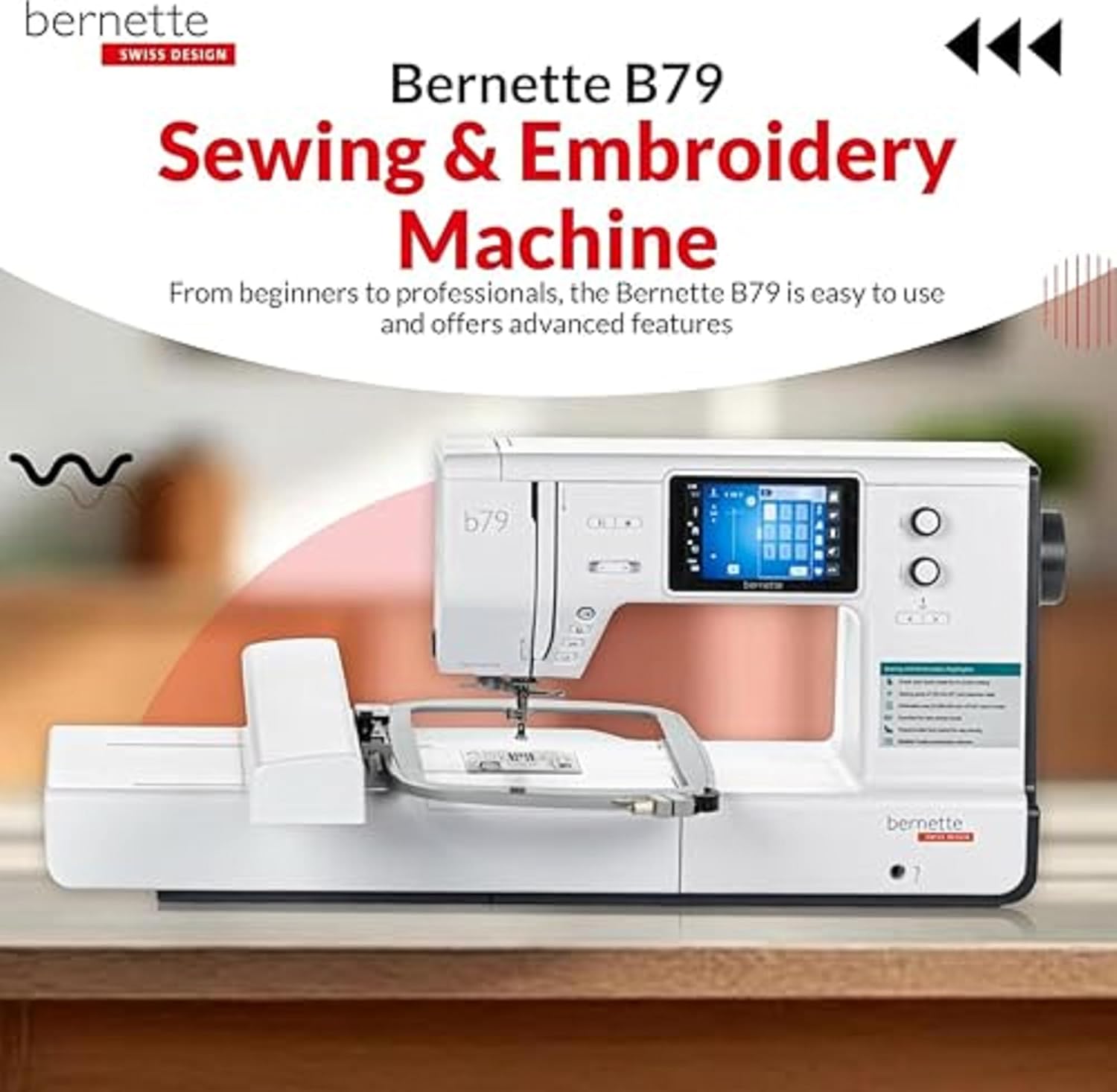 Bernette B79 Sewing & Embroidery Machine Bundle with Advanced Software Package