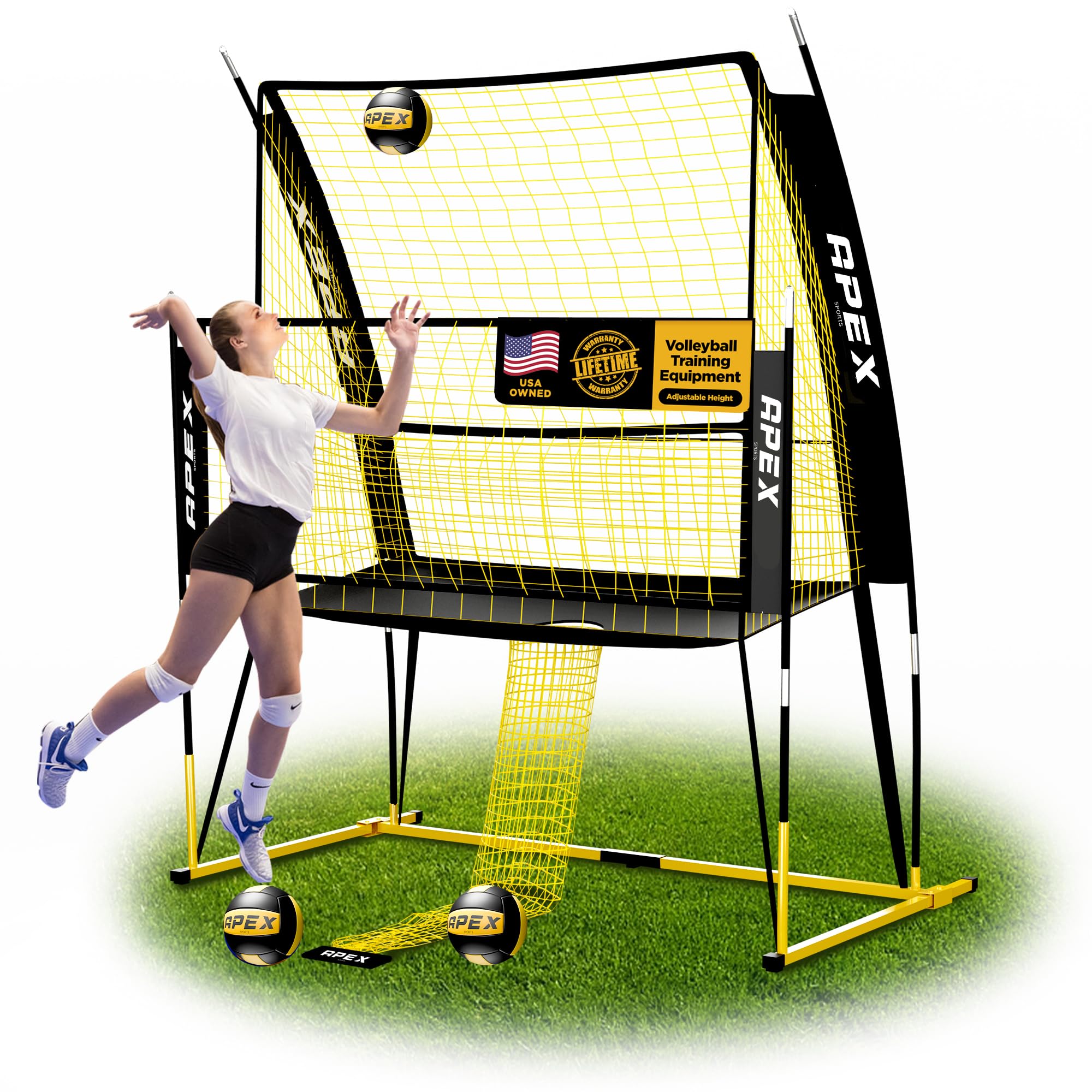 Volleyball Training Net Equipment System - Sturdy, Adjustable, and Portable | Improve Accuracy, Technique, and Skills | Ideal for Indoor/Outdoor Use | Easy Assembly & Storage |