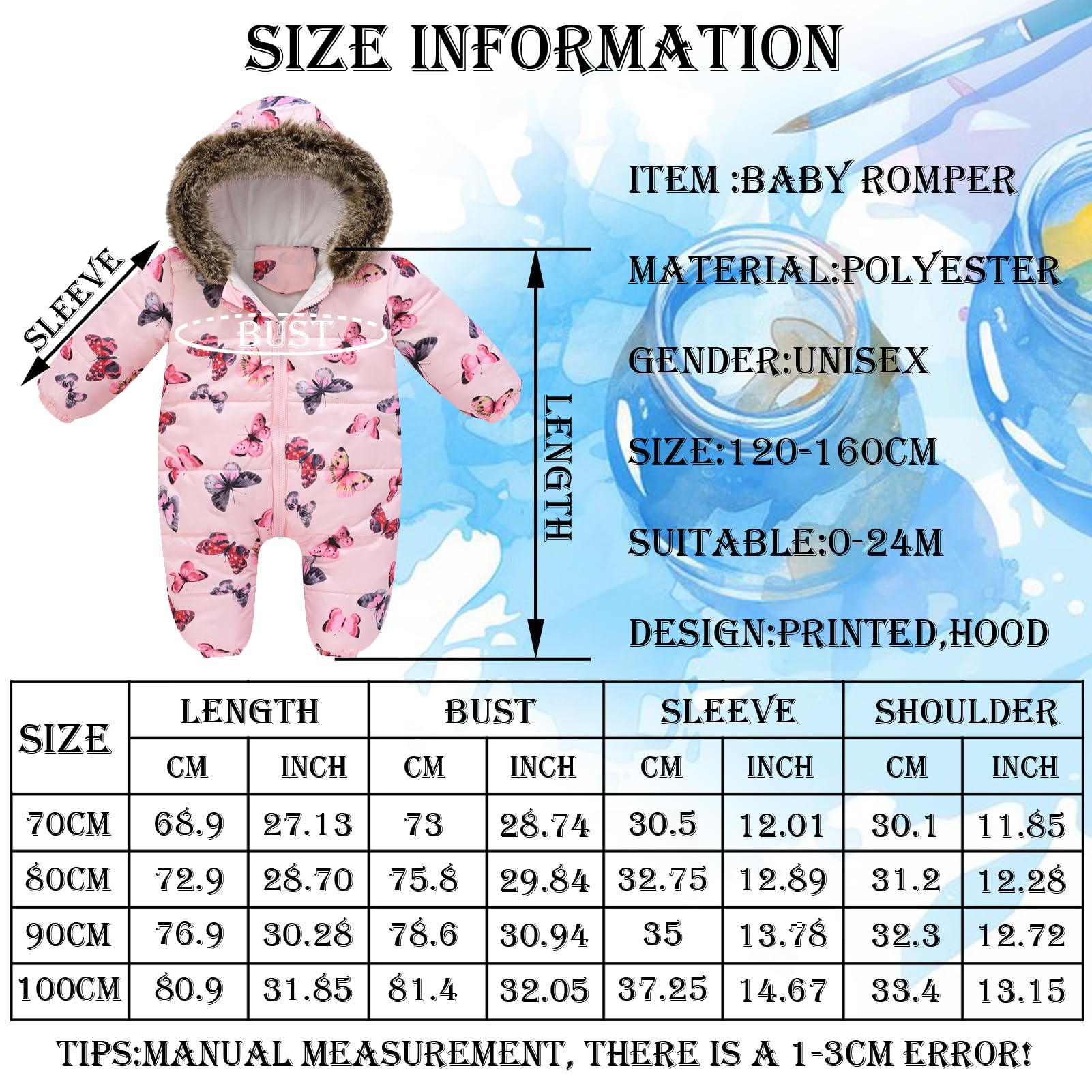 Mono de nieve para bebé, traje de nieve con capucha para niños, a prueba de viento, impermeable, traje de esquí cálido
