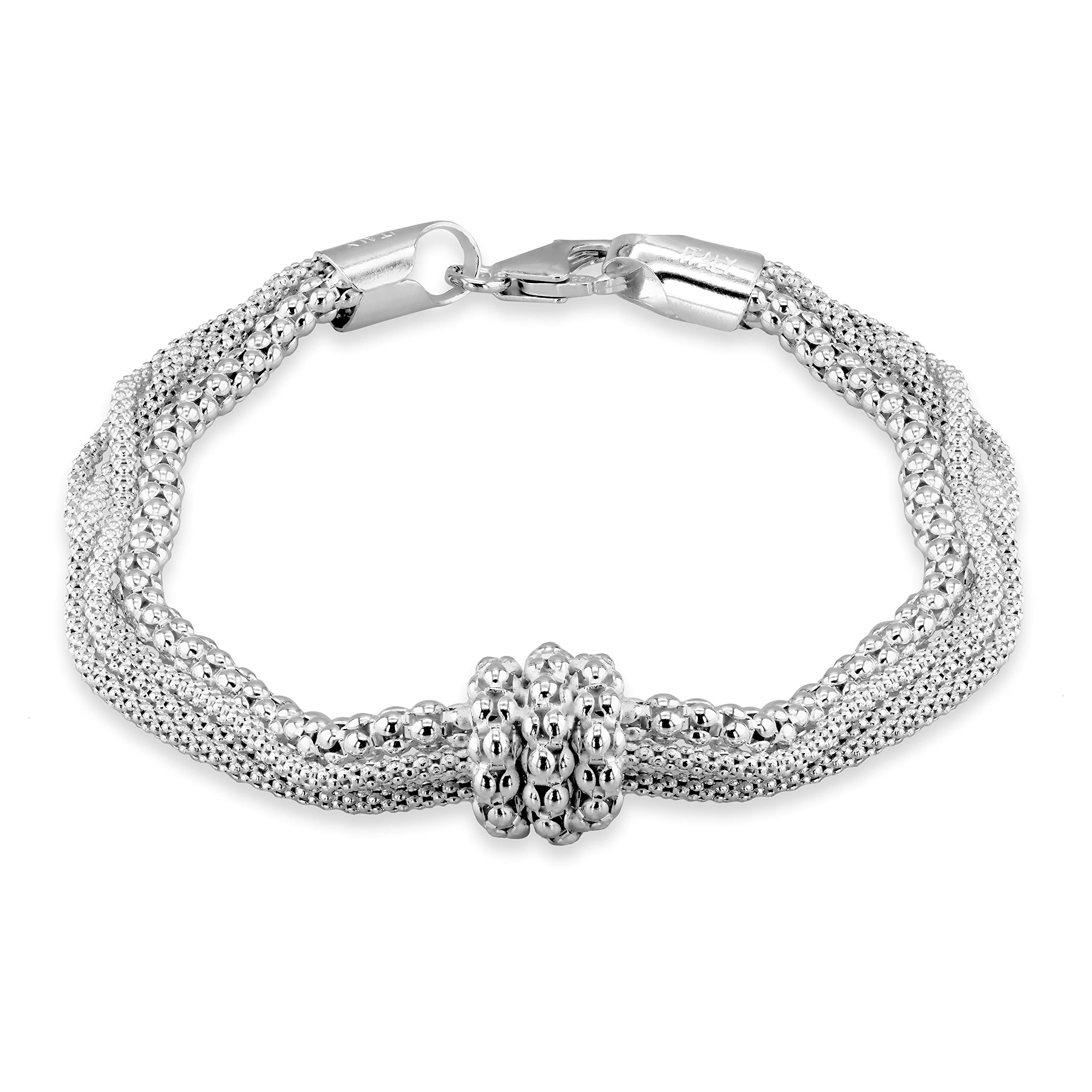 Tuscany Silver Pulsera Unisex De Plata De Ley 925, Talla Redonda