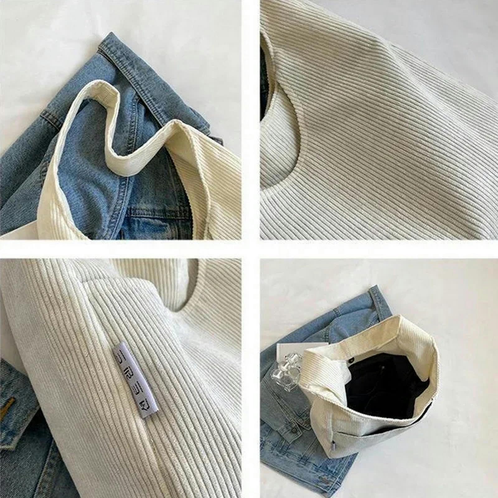 Plecak damski płócienny na ramię damska torba sztruksowa prosta codzienna duża pojemność designerskie torebki dla kobiet torba na zakupy