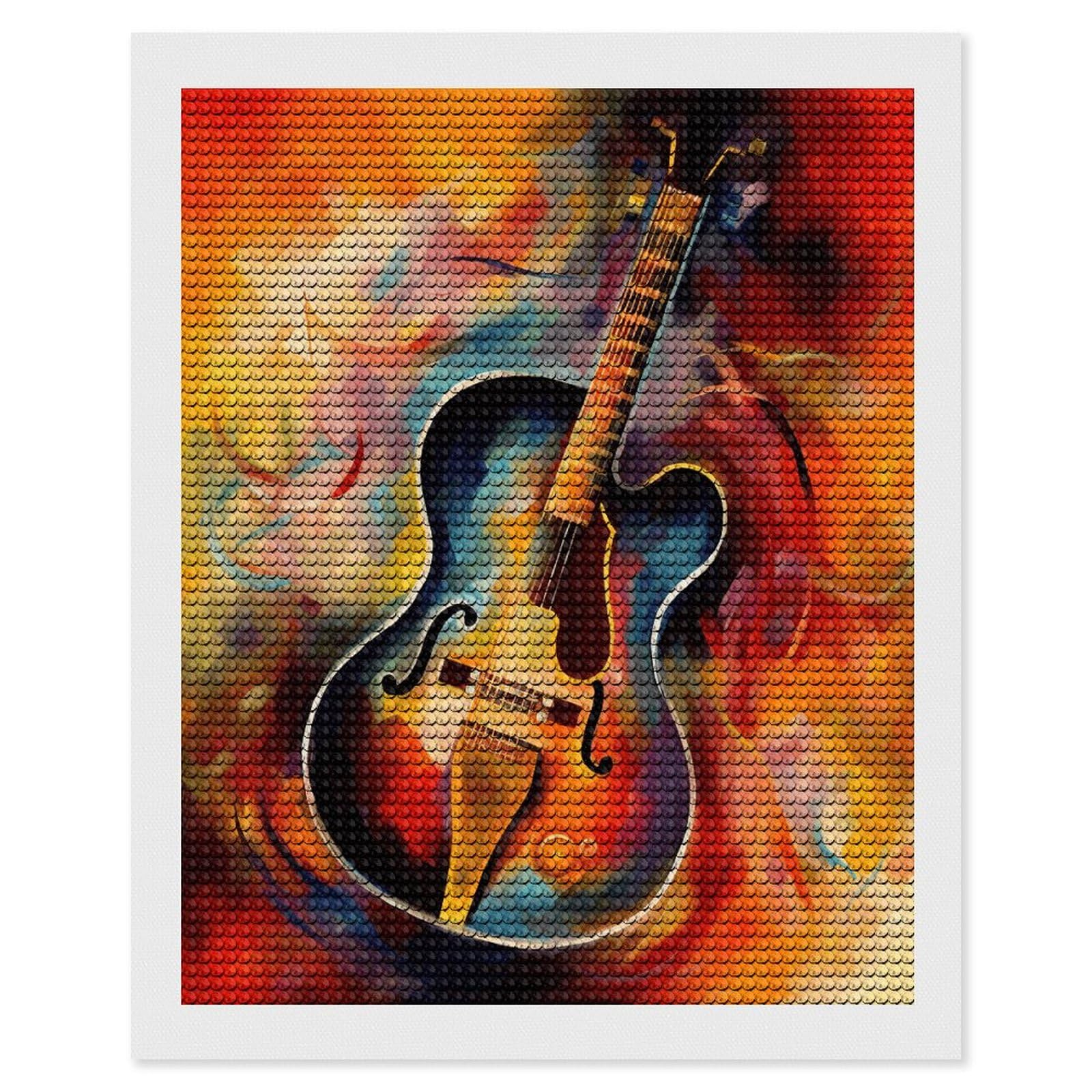 Diamond Painting Kits for Adults - DIY Diamond Art Kits for Beginners - Full 5D Paint Drill Diamond Dots Paintings- Abstract Watercolor Guitar Diamonds Pictures Gem Art And Craft Wall Decor 16"x20"