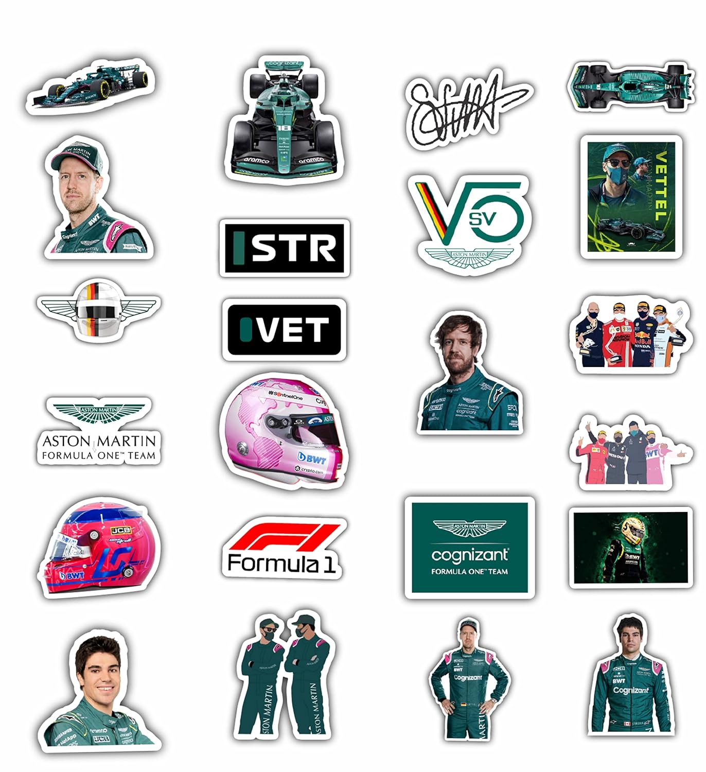 Aapki Marzi Formula One (F1) Laptop Stickers - Pack of 23 (Aston Martin ...