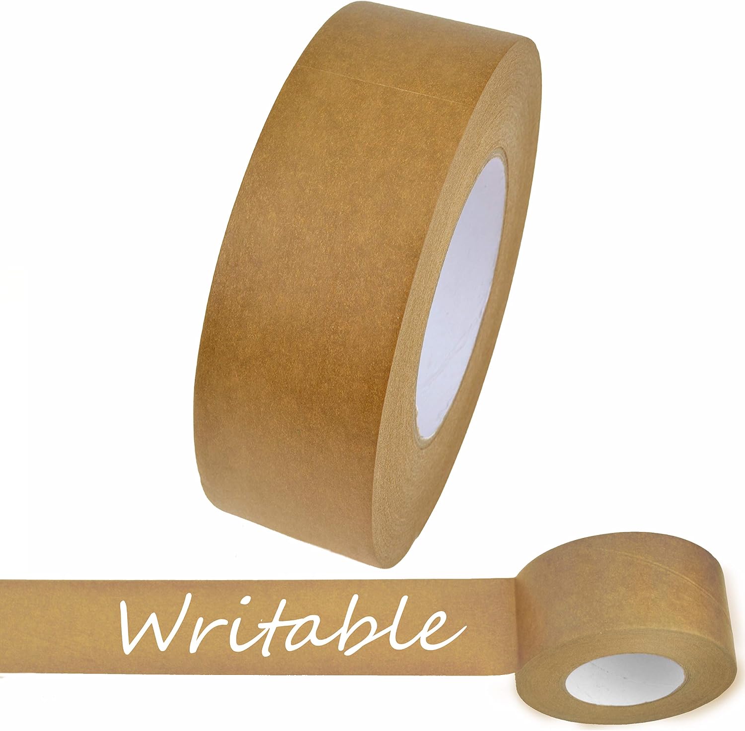 Star Brand Writable Kraft Flatback Paper Tape 2 in x 60 Yards, Covering up Writing and Markings on Reused Boxes | Ultra-Sticky Kraft Brown Packaging Tape Sealing Cartons