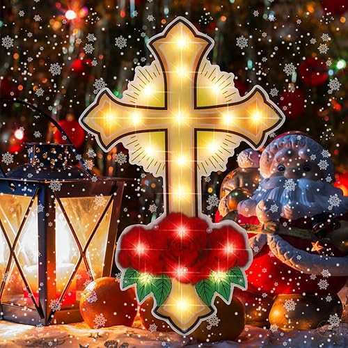 Miniatura 66 de LAMPHOME Silueta de ventana de Navidad con forma de copo de nieve de 17 pulgadas, 20 L, decoración para fiestas, hogar, patio, césped, jardín