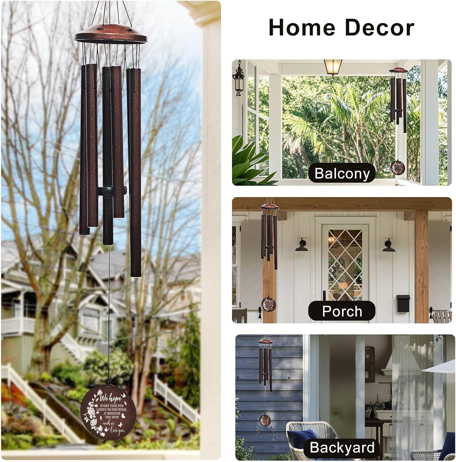 Memorial Wind Chimes for Loss of Loved One - 36'' Outside Sympathy Wind Chimes Gifts for Loss of Loved One, Windchimes in Memory of Loved One, Home Outdoor Garden Porch Patio Decor
