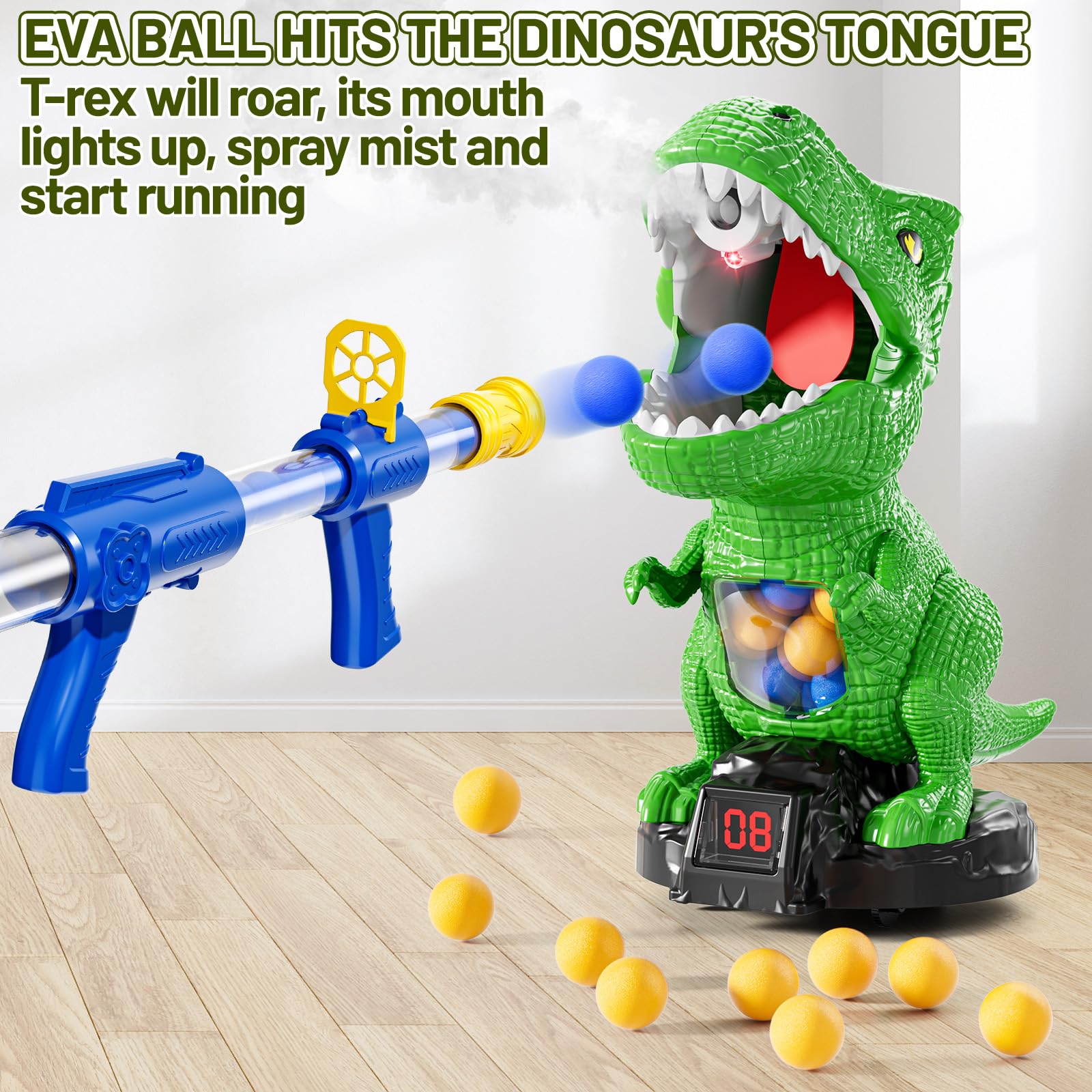 NIPLOOOW Dinosaur Shooting Toy - Movable Target! -4 NIPLOOOW Dinosaur Shooting Toy - Movable Target! -4