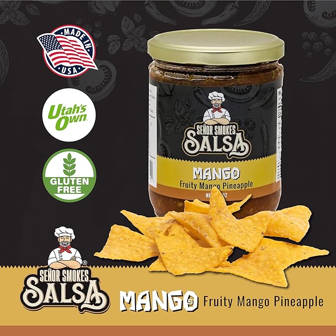 Salsa Gourmet Senor Smokes Sabor Mango Frutal y Piña - Pack de 2 Frascos 16 oz miniatura 3
