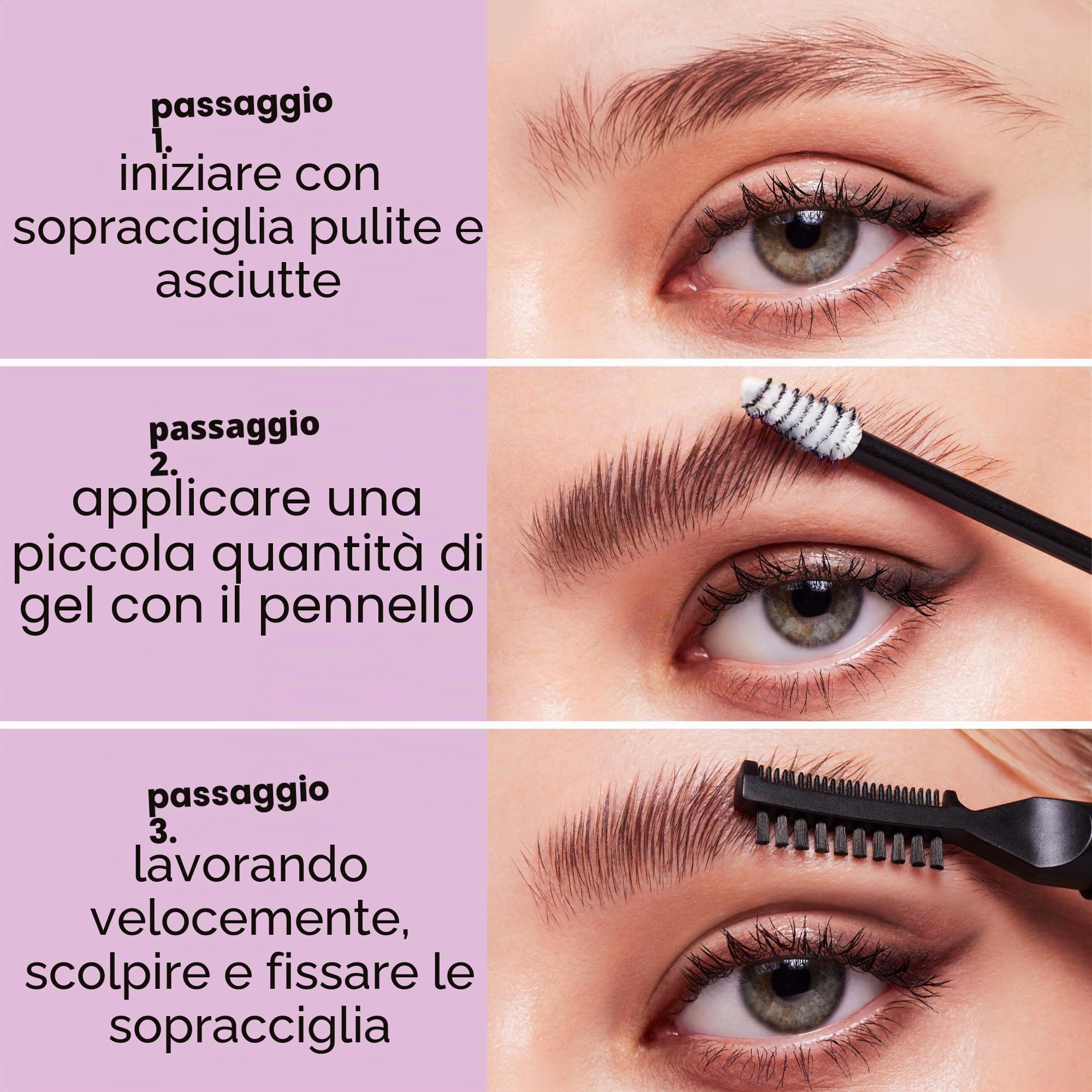 e.l.f. Brow Laminating Gel, gel per sopracciglia ad asciugatura invisibile, fissaggio forte resistente all’acqua, effetto laminato, pettinato e scolpito, prodotto vegano e non testato sugli animali