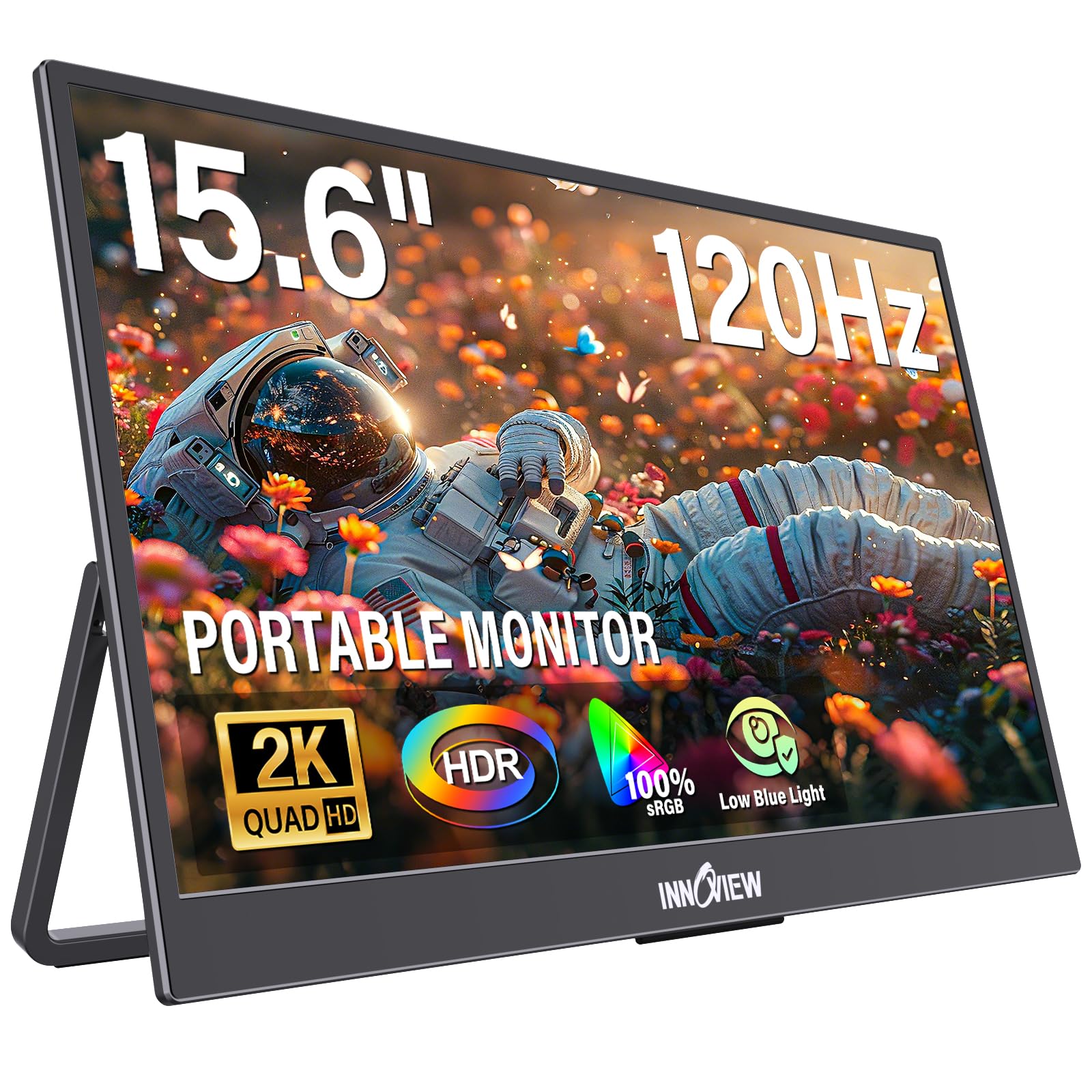 InnoView 15.6" Portable Monitor 60Hz 4K UHD 3840x2160 | 100% sRGB HDR | Travel Monitor with 2 USB-C & HDMI Ports | Second Screen for Laptop Mac PC Xbox PS5 Switch (Includes Adapter) — view 10
