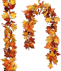Fall maple leaf hanging vine garland