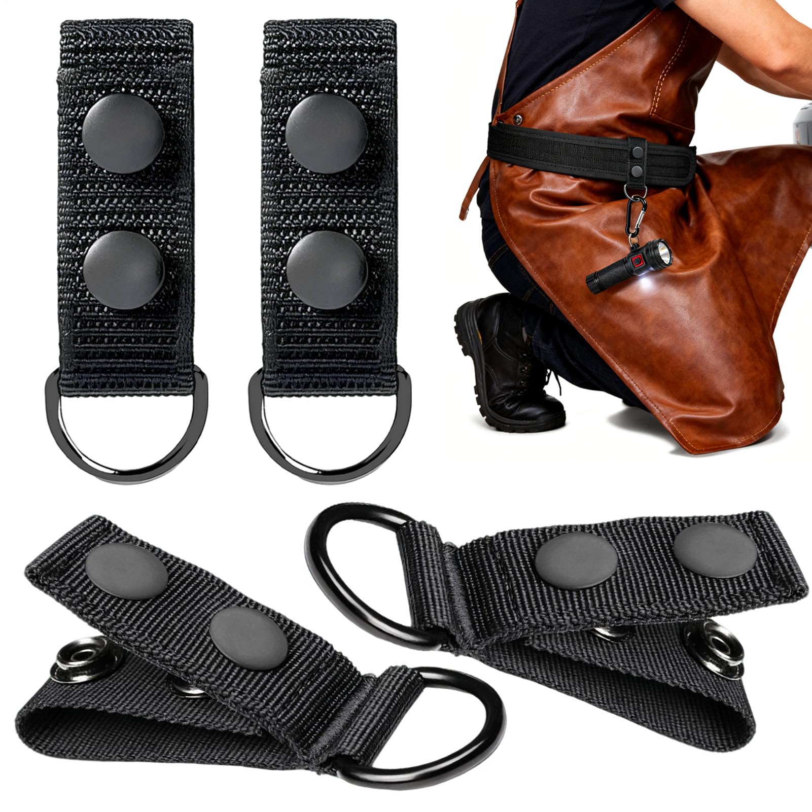 Pruojhw Clip for the Service Belt, Pack of 4 Belt Key Holder, for Adventure Equipment, for Men, Enforcement Officers, Work, Security Forces, Correctional Officers, Plumbers and