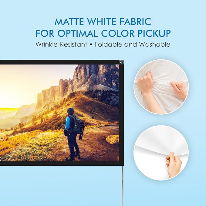 Pantalla portátil para proyector Pyle 120'' con soporte y resistente al viento miniatura 3