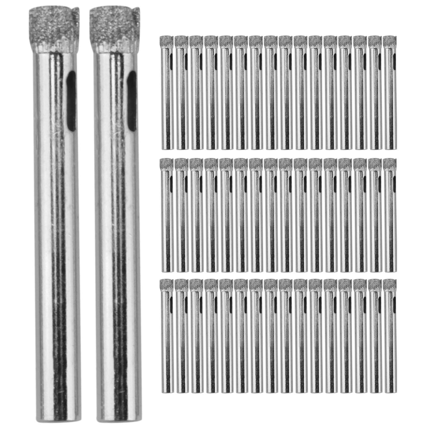 Littimoon 50Pcs Coated Drill Bit Set 6mm Tipped Hole Saw for Tile, Glass, Ceramics, Porcelain, Marble
