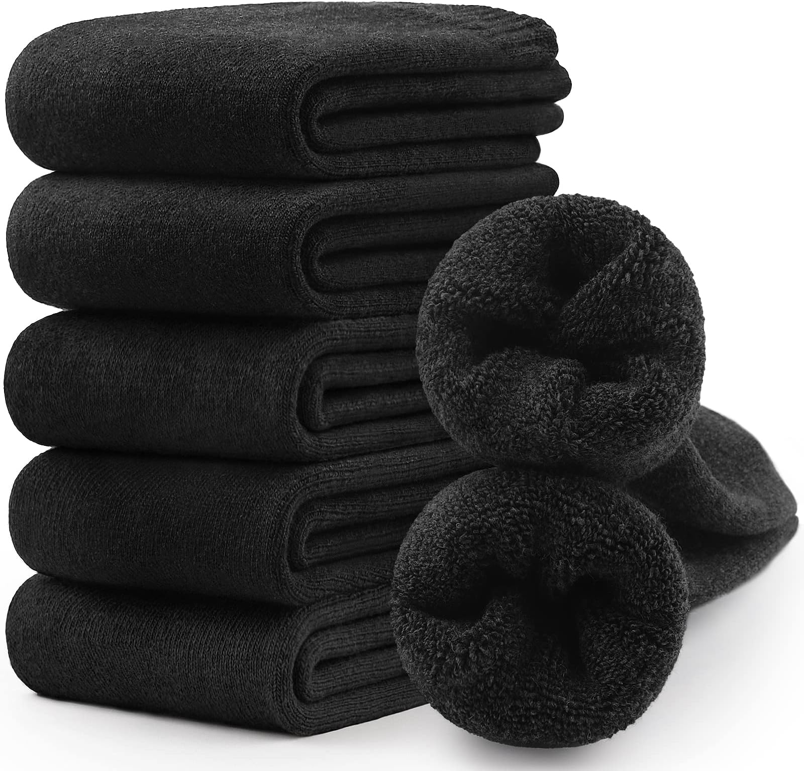 5 Pairs Merino Wool Socks for Men, Thick Winter Wool Hiking Socks, Warm Breathable Crew Mens Socks