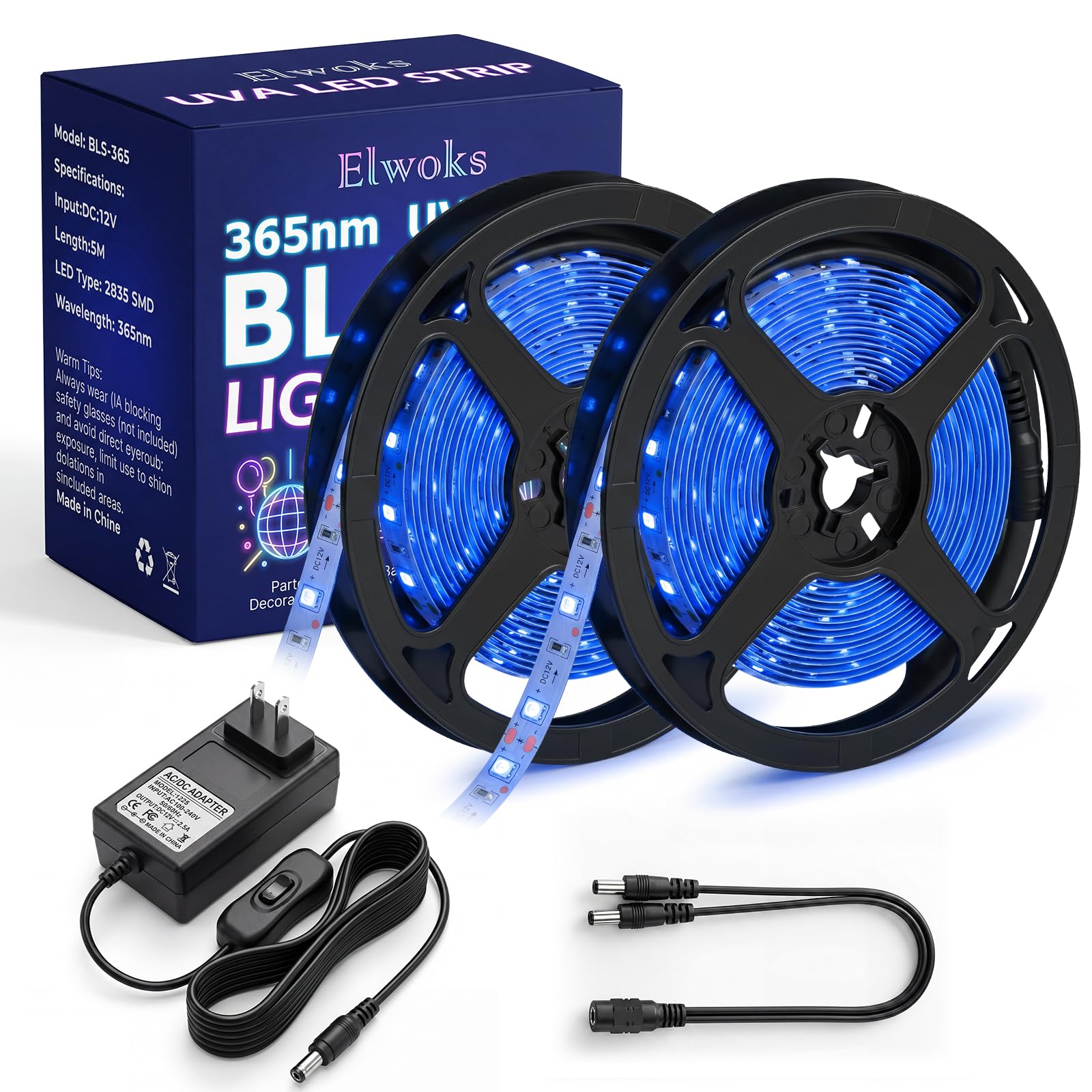 Amazon.com: Elwoks 365nm UV Black Light Strip 33FT, Ultraviolet