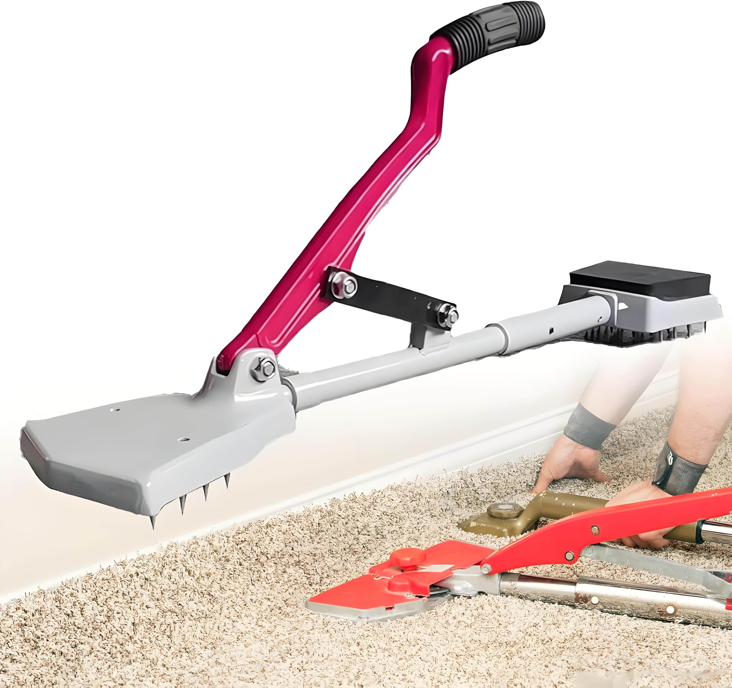 Kit D'outils De Pose De Tapis, Outil De Pose De Revêtement De Sol, Tendeur De Tapis Manuel Et Réglable, Verrouillage À Une Traction, Acier Et Alliage D'Aluminium, Pour Installation Moquette Au Sol