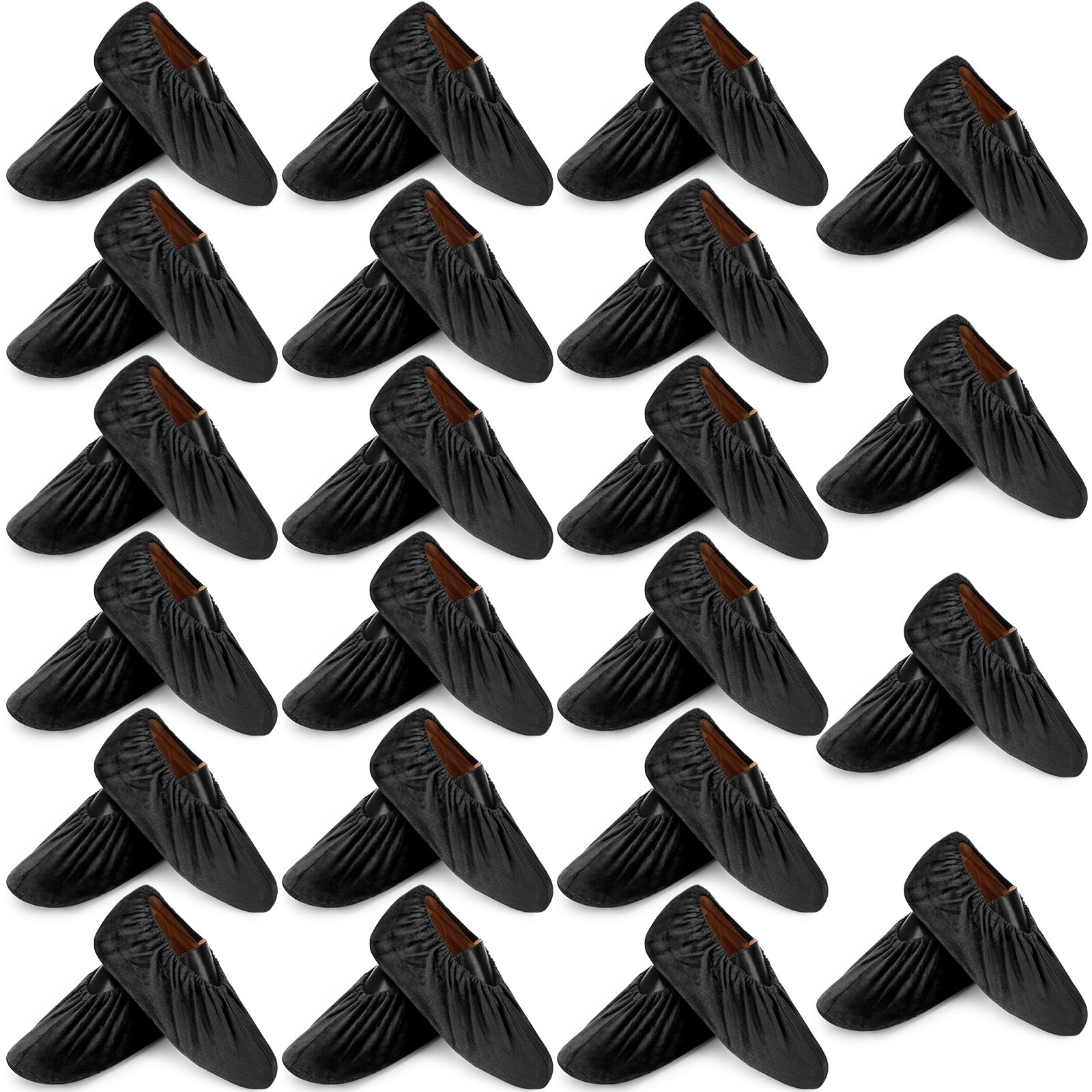 JaGely 22 Pair Reusable Cloth Shoe Covers for Indoors, Black