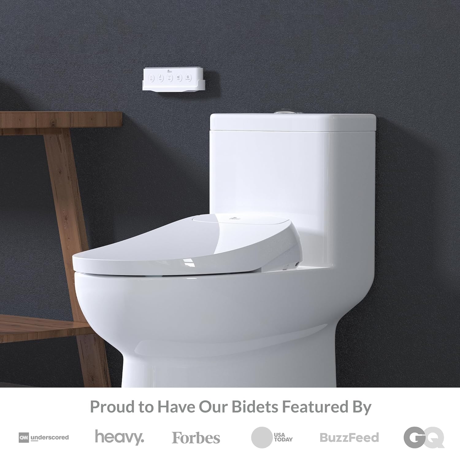 BioBidet White Elongated Electric Bidet Toilet Seat with Remote