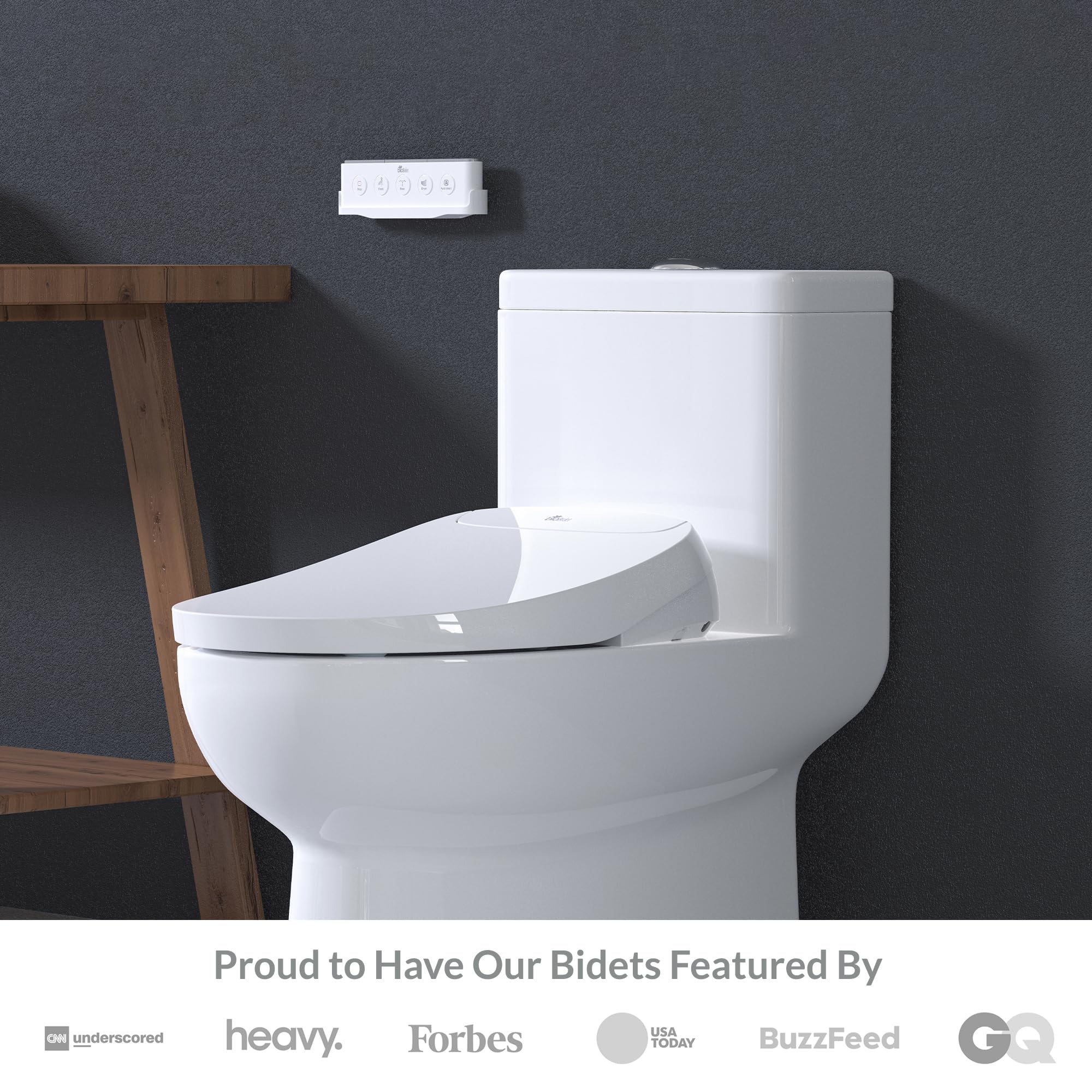 ALPHA BIDET JX2 Elongated Bidet Toilet Seat, White, Endless Warm Water, *NEW* Bowl Mist, LED Light, Quiet Operation, Wireless Remote, Stainless Steel Nozzle, Sittable Lid, 3 Year Warranty thumbnail 10