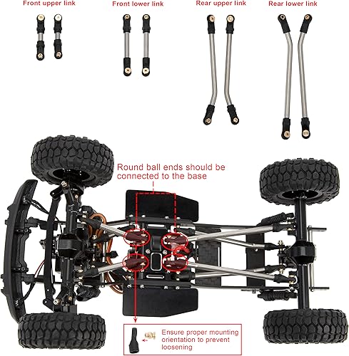Miniatura 3 de MEUS RACING SCX24 LCG Kit de marco de chasis fibra de carbono 5.197 in distancia entre ejes para Axial SCX24 Power Wagon/Wrangler/Deadbolt/Bronco/C10