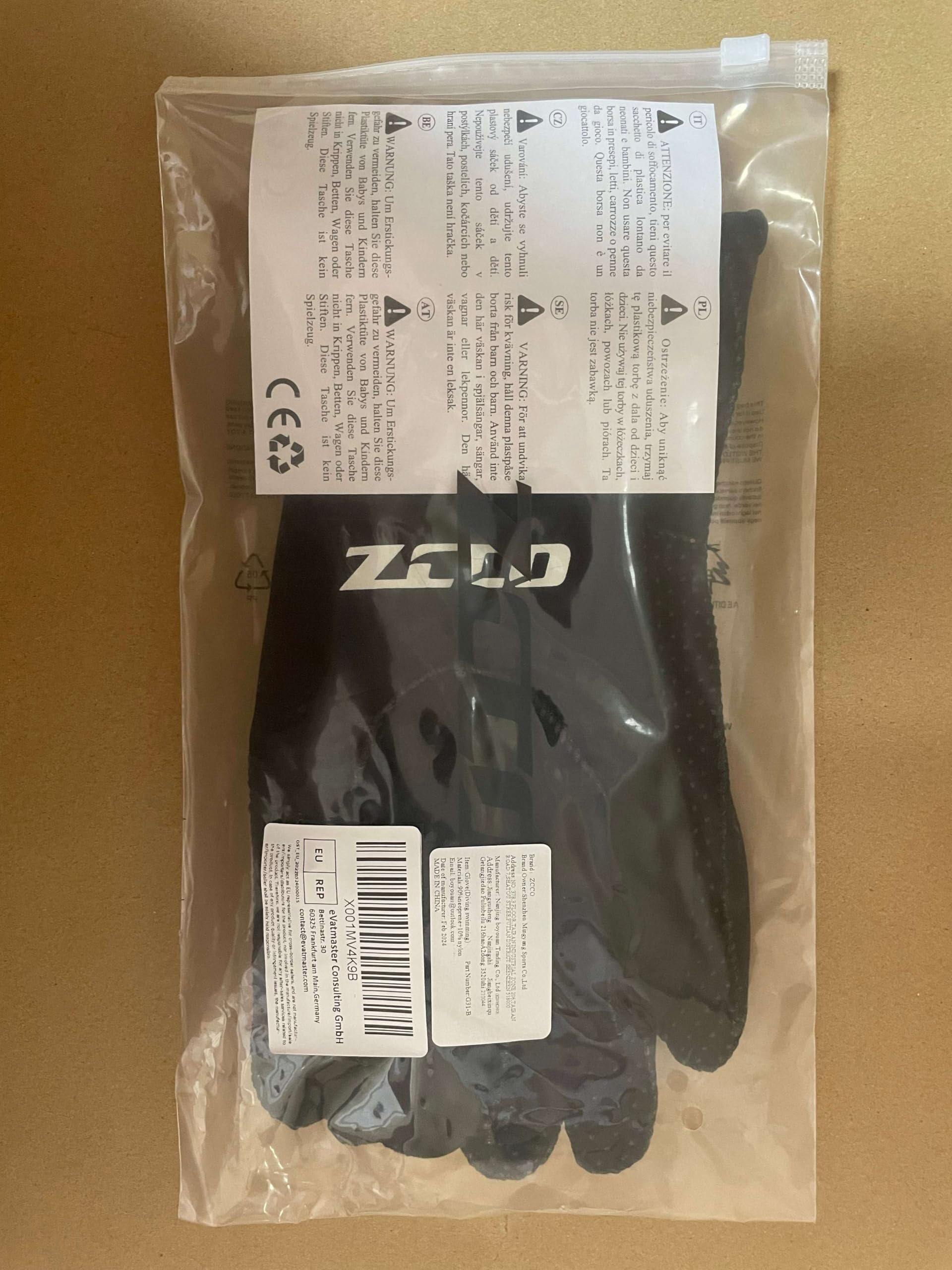 ZCCO 3mm Neoprenanzug Handschuhe Thermohandschuhe Männer Herren Anti-Rutsch-Handschuhe für Frauen Schwarz