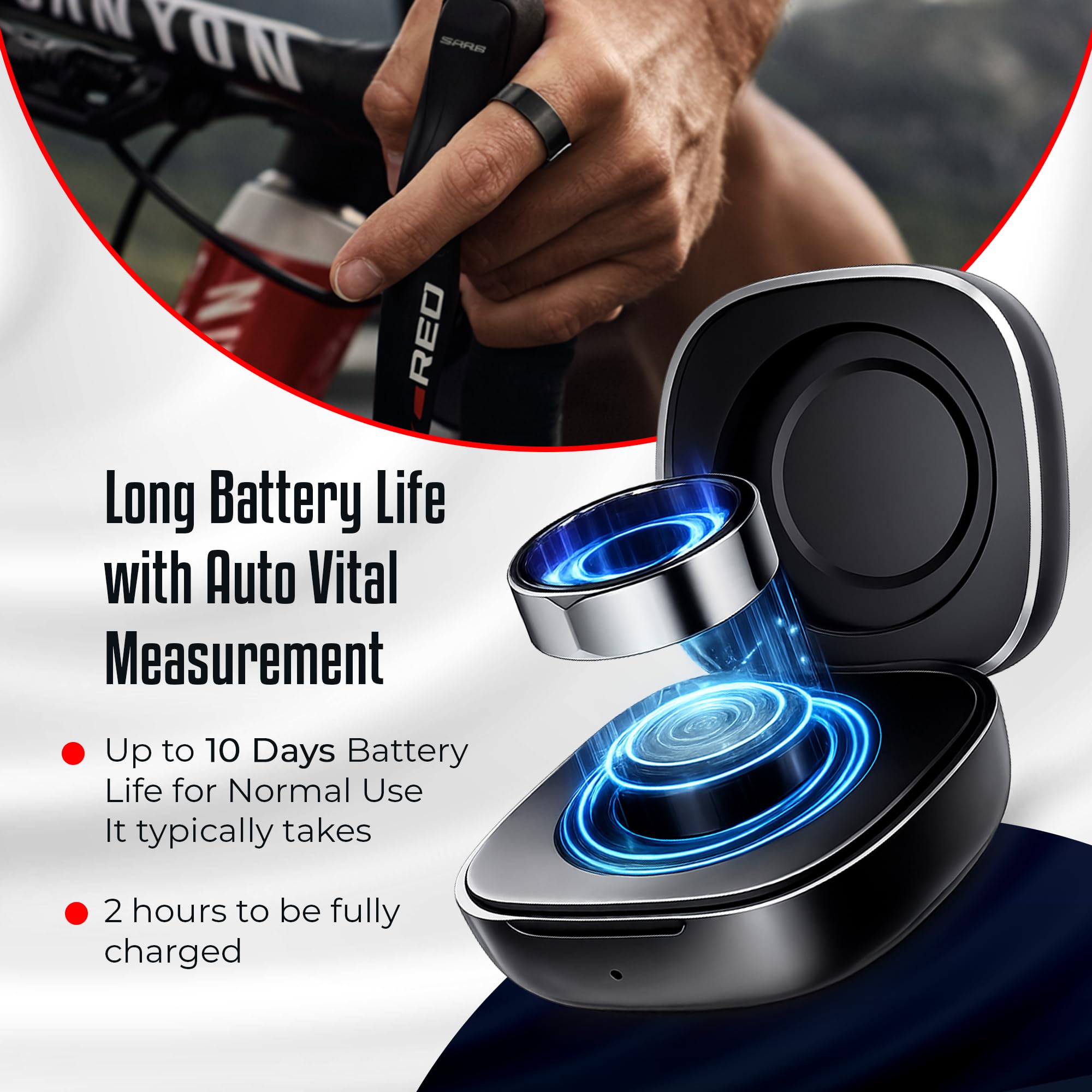 Anello intelligente in titanio (oro rosa misura 10) - Anello di monitoraggio fitness e sonno con cardiofrequenzimetro, activity tracker, batteria 10 giorni, senza abbonamento, unisex